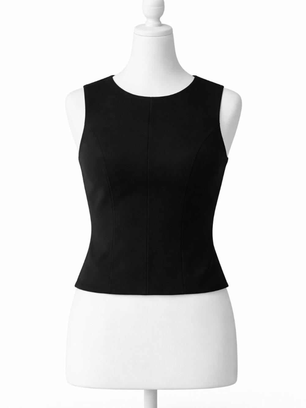 Votre Nom Black Structured Vest Minimalist Sleeveless Tailored Top Size 2 - Picture 2 of 5